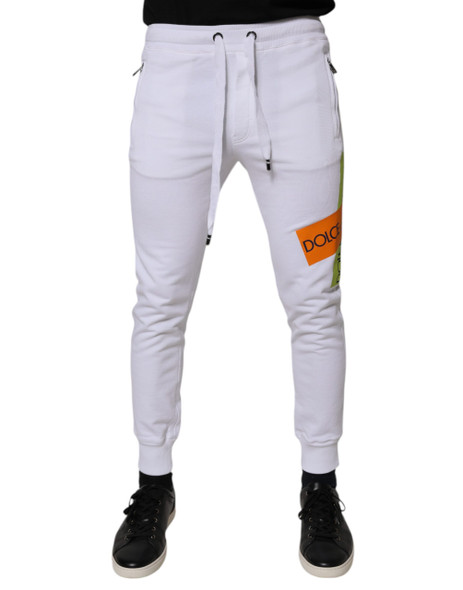 White Cotton Logo Jogger Pants White Cotton Logo Jogger Pants