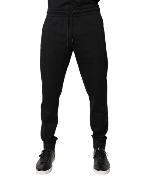 Dolce & Gabbana Black Cotton Jogger Jogging Pants PAN76017 Dolce & Gabbana Black Cotton Jogger Jogging Pants PAN76017