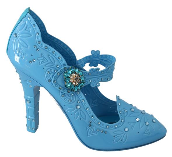 Blue Floral Crystal CINDERELLA Heels Shoes Blue Floral Crystal CINDERELLA Heels Shoes