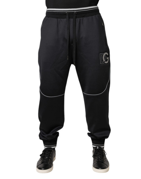 Black Polyester Logo Jogger Pants Black Polyester Logo Jogger Pants