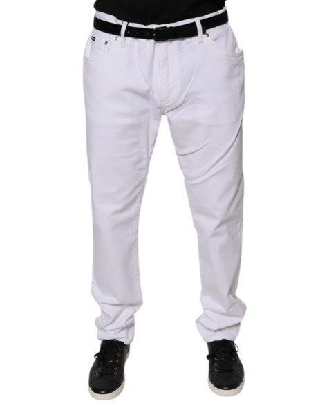 Dolce & Gabbana White Cotton Stretch Skinny Men Denim Jeans Dolce & Gabbana White Cotton Stretch Skinny Men Denim Jeans