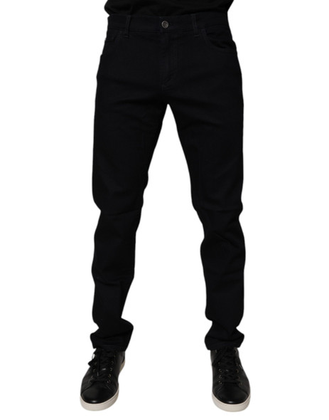 Black Cotton Stretch Slim Fit Men Denim Jeans Black Cotton Stretch Slim Fit Men Denim Jeans