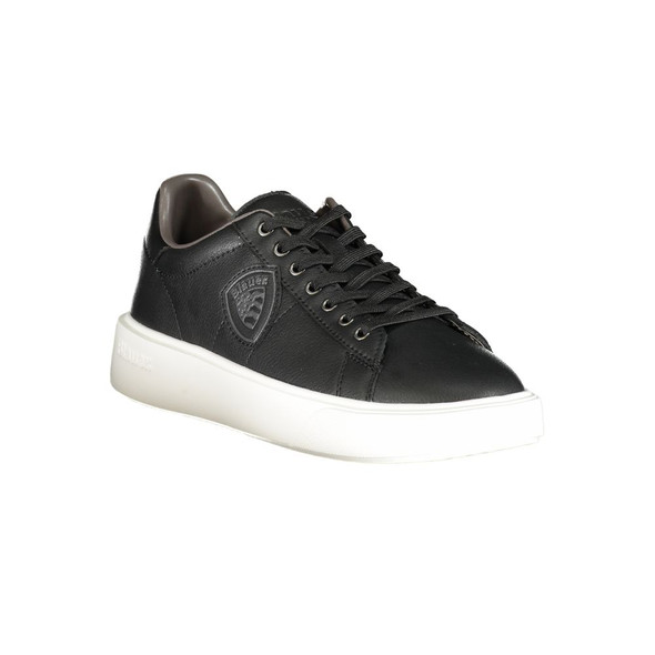 Blauer Black Leather Men Sneaker BL-35544 Blauer Black Leather Men Sneaker BL-35544
