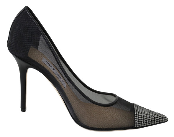 Elegant Black Mesh Crystal Pumps Elegant Black Mesh Crystal Pumps