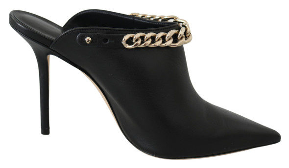Elegant Black Gold Leather Pumps Elegant Black Gold Leather Pumps
