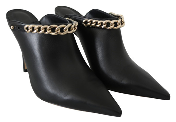 Elegant Black Gold Leather Pumps Elegant Black Gold Leather Pumps