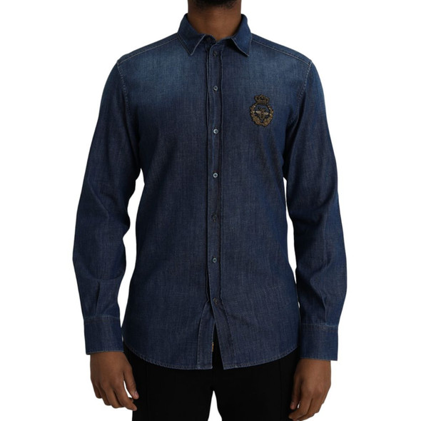 Dolce & Gabbana Blue Cotton Shirt Dolce & Gabbana Blue Cotton Shirt