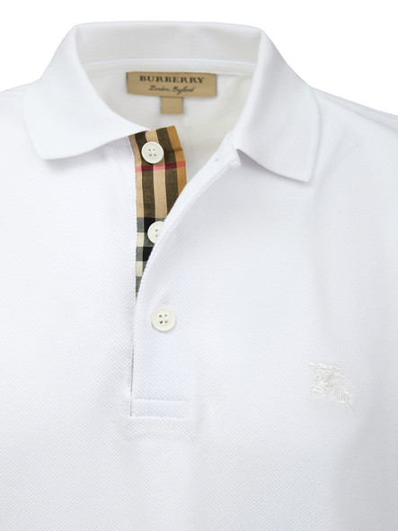 Burberry White Cotton Collared Polo Shirt Burberry White Cotton Collared Polo Shirt