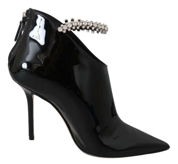 Elegant Black Patent Heeled Boots Elegant Black Patent Heeled Boots