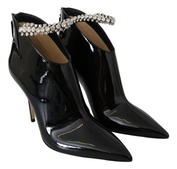Elegant Black Patent Heeled Boots Elegant Black Patent Heeled Boots