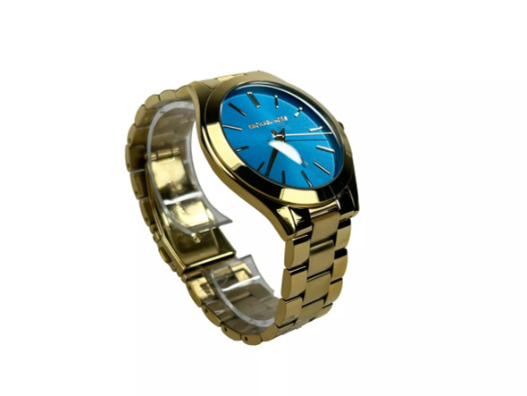 Slim Runway Stainless Steel Watch MK3265 Blue Gold Slim Runway Stainless Steel Watch MK3265 Blue Gold