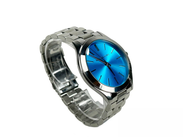 Slim Runway Stainless Steel Watch Blue Silver MK3292 Slim Runway Stainless Steel Watch Blue Silver MK3292