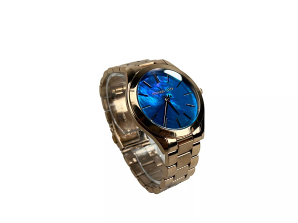 Slim Runway Stainless Steel Watch MK3494 Ocean Blue Gold Slim Runway Stainless Steel Watch MK3494 Ocean Blue Gold