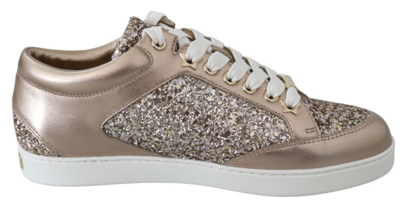 Ballet Pink Glitter Leather Sneakers Ballet Pink Glitter Leather Sneakers