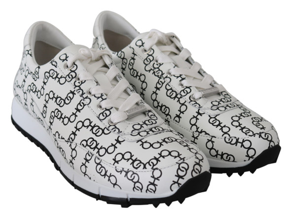 Jimmy Choo Elegant Monochrome Leather Sneakers Jimmy Choo Elegant Monochrome Leather Sneakers