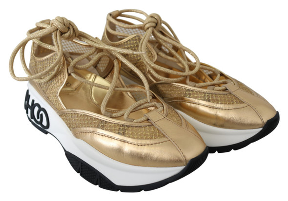 Golden Glamour Mesh Leather Sneakers Golden Glamour Mesh Leather Sneakers
