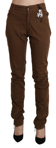 Ermanno Scervino Brown High Waist Skinny Trouser Cotton Pants Ermanno Scervino Brown High Waist Skinny Trouser Cotton Pants