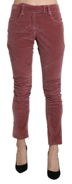Ermanno Scervino Red Mid Waist Skinny Cotton Pants Ermanno Scervino Red Mid Waist Skinny Cotton Pants
