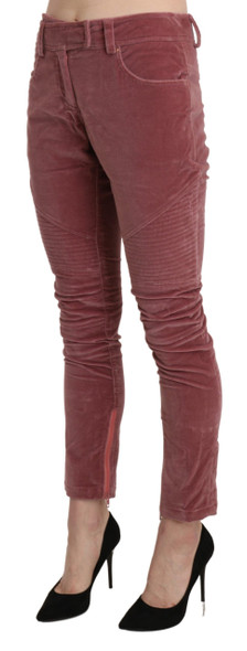 Ermanno Scervino Red Mid Waist Skinny Cotton Pants Ermanno Scervino Red Mid Waist Skinny Cotton Pants