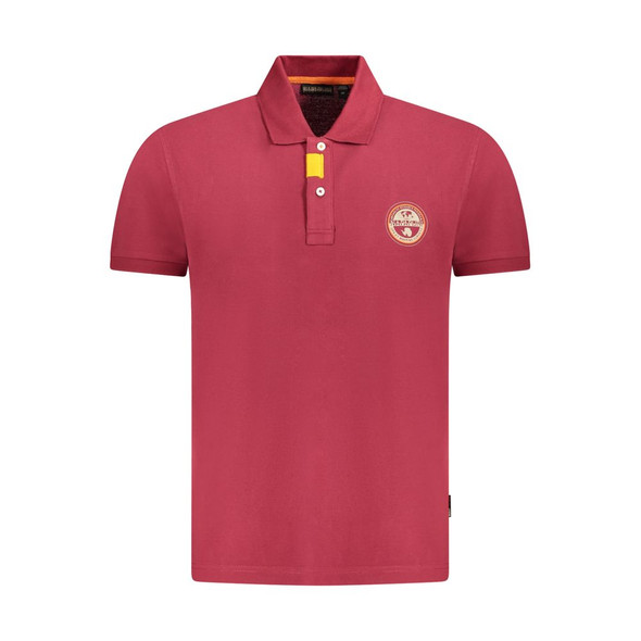 Napapijri Red Cotton Men Polo Shirt NA-35678 Napapijri Red Cotton Men Polo Shirt NA-35678