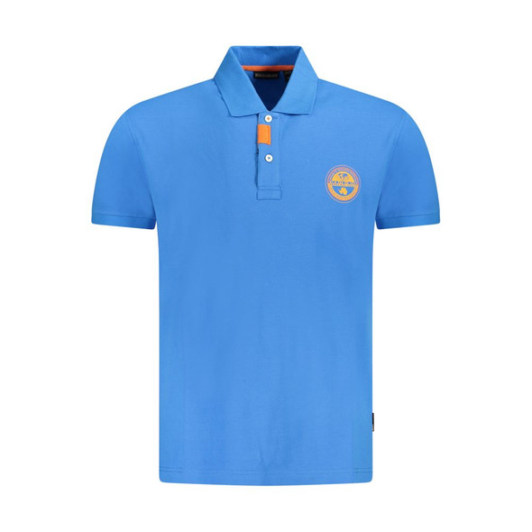 Napapijri Blue Cotton Men Polo Shirt Napapijri Blue Cotton Men Polo Shirt