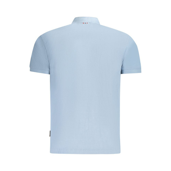 Napapijri Light Blue Cotton Men Polo Shirt Napapijri Light Blue Cotton Men Polo Shirt