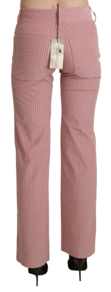 Pink Mid Waist Straight Trouser Cotton Pants Pink Mid Waist Straight Trouser Cotton Pants