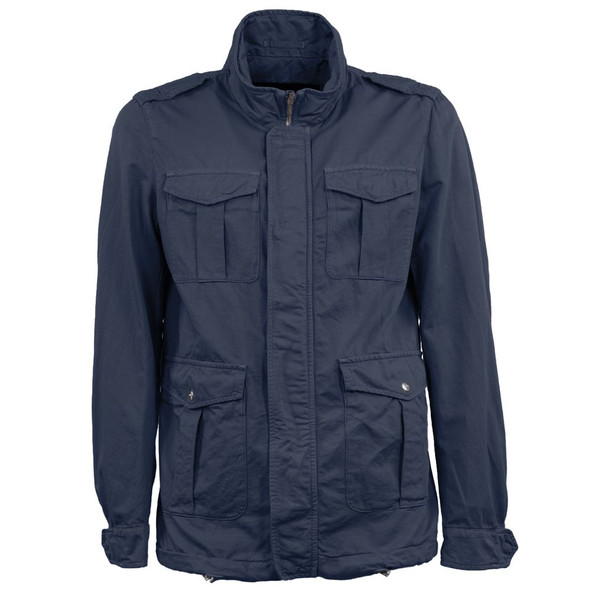 Herno Blue Cotton Jacket HE-14935 Herno Blue Cotton Jacket HE-14935