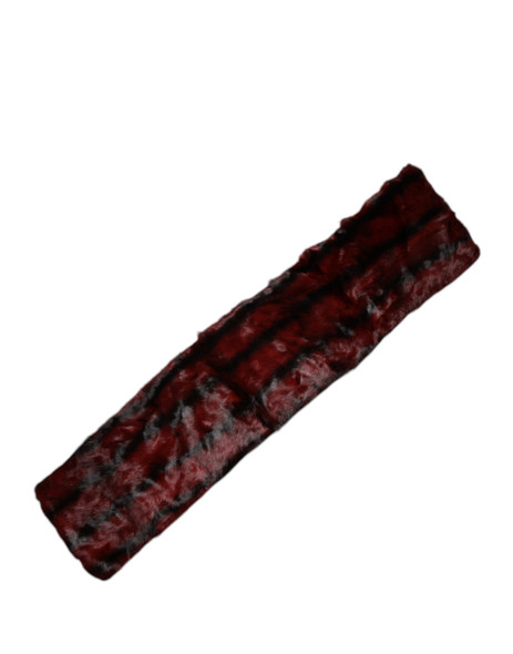 Black Red Stripe Fur Shawl Neck Wrap Scarf Black Red Stripe Fur Shawl Neck Wrap Scarf