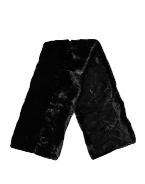 Dolce & Gabbana Black Fur Shawl Neck Wrap Cover Collar Scarf Dolce & Gabbana Black Fur Shawl Neck Wrap Cover Collar Scarf