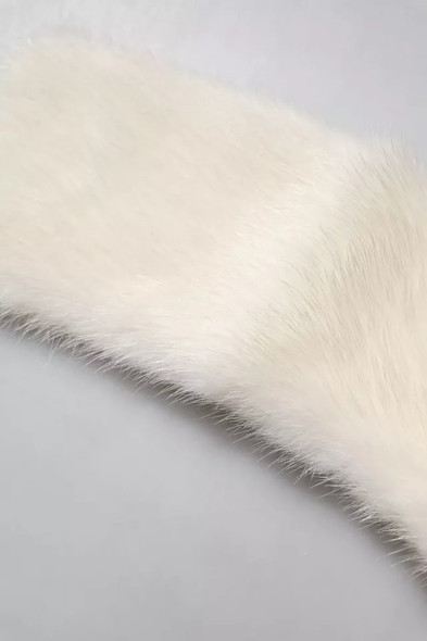 White Mink Fur Collar Women Neck Wrap Scarf White Mink Fur Collar Women Neck Wrap Scarf