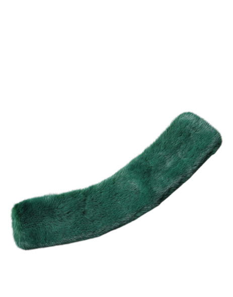 Dolce & Gabbana Green Mink Fur Collar Women Neck Wrap Scarf Dolce & Gabbana Green Mink Fur Collar Women Neck Wrap Scarf