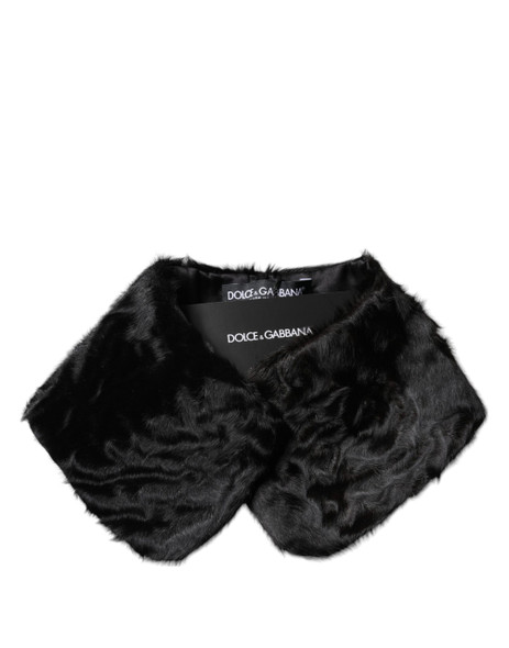 Black Lamb Fur Collar Women Neck Wrap Scarf Black Lamb Fur Collar Women Neck Wrap Scarf