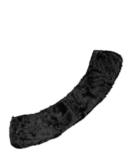Black Lamb Fur Collar Women Neck Wrap Scarf Black Lamb Fur Collar Women Neck Wrap Scarf