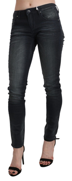 Acht Black Washed Low Waist Skinny Denim Trouser Acht Black Washed Low Waist Skinny Denim Trouser