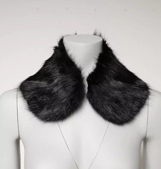 Dolce & Gabbana Black Fur Shawl Neck Wrap Cover Collar Scarf MS7113 Dolce & Gabbana Black Fur Shawl Neck Wrap Cover Collar Scarf MS7113