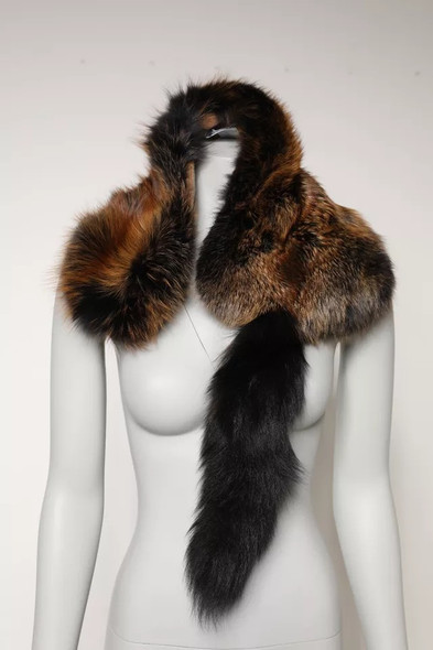 Dolce & Gabbana Brown Red Fox Fur Neck Warmer Winter Scarf Dolce & Gabbana Brown Red Fox Fur Neck Warmer Winter Scarf