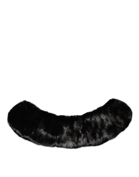 Dolce & Gabbana Black Fur Shawl Neck Wrap Cover Collar Scarf MS7116 Dolce & Gabbana Black Fur Shawl Neck Wrap Cover Collar Scarf MS7116