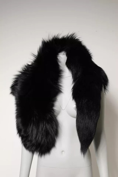 Dolce & Gabbana Black Fox Fur Neck Wrap Warmer Winter Scarf Dolce & Gabbana Black Fox Fur Neck Wrap Warmer Winter Scarf