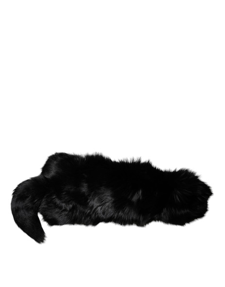 Dolce & Gabbana Black Fox Fur Neck Wrap Warmer Winter Scarf Dolce & Gabbana Black Fox Fur Neck Wrap Warmer Winter Scarf
