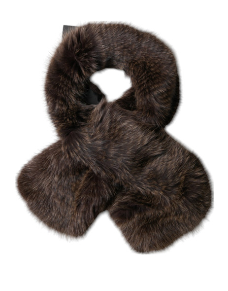 Dolce & Gabbana Brown Raccoon Fur Neck Warmer Winter Scarf Dolce & Gabbana Brown Raccoon Fur Neck Warmer Winter Scarf