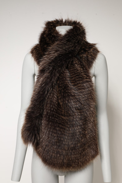 Dolce & Gabbana Brown Raccoon Fur Neck Warmer Winter Scarf Dolce & Gabbana Brown Raccoon Fur Neck Warmer Winter Scarf