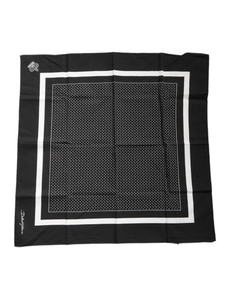 Black Polka Dots Cotton Handkerchief Scarf Black Polka Dots Cotton Handkerchief Scarf