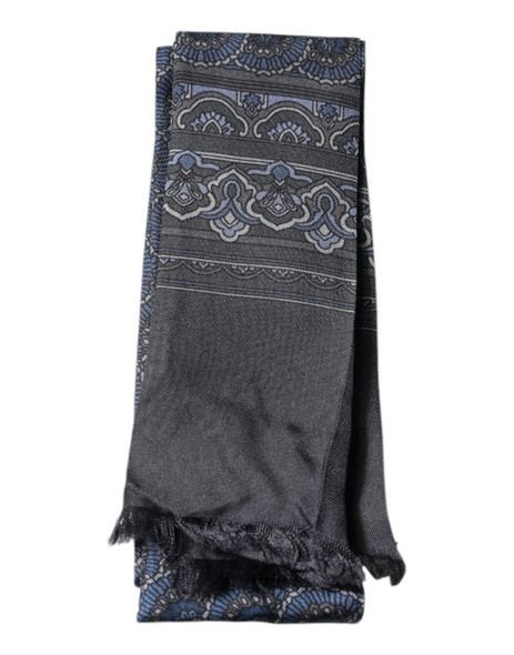 Dark Blue Fantasy Silk Neck Wrap Shawl Scarf Dark Blue Fantasy Silk Neck Wrap Shawl Scarf