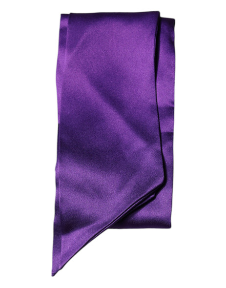 Purple Satin Silk Skinny Neck Foulard Scarf Purple Satin Silk Skinny Neck Foulard Scarf