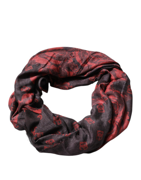 Black Red Floral Modal Wrap Shawl Scarf Black Red Floral Modal Wrap Shawl Scarf