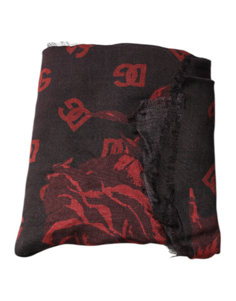 Black Red Floral Modal Wrap Shawl Scarf Black Red Floral Modal Wrap Shawl Scarf