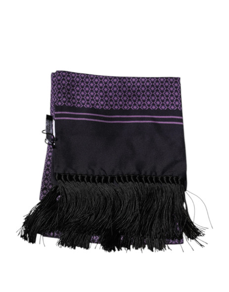 Purple Fantasy Silk Fringes Neck Wrap Scarf Purple Fantasy Silk Fringes Neck Wrap Scarf