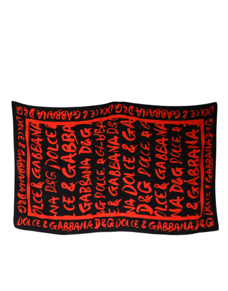Black Red Logo Print Cotton Beach Towel Black Red Logo Print Cotton Beach Towel