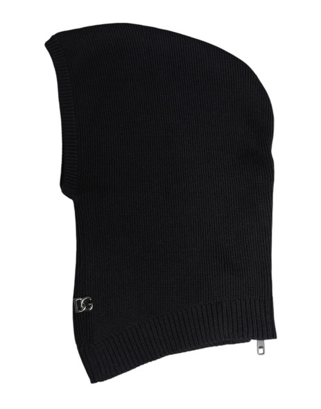 Black Wool Whole Head Wrap Balaclava Hat Black Wool Whole Head Wrap Balaclava Hat